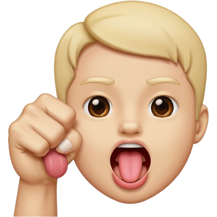 Tongue out face with one fist in front of face emoji