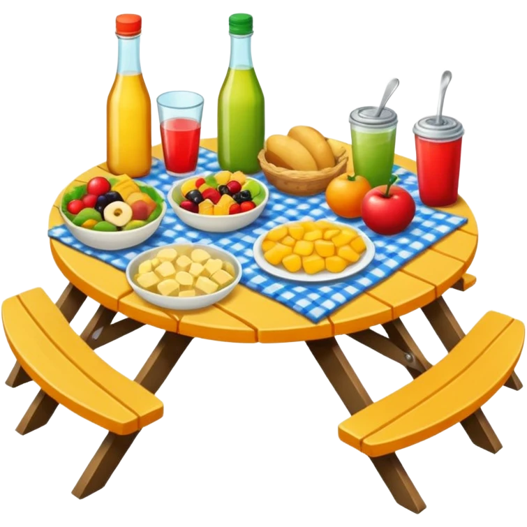 picnic table with food items on it emoji