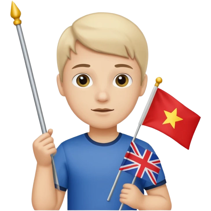 Flag holder kid emoji