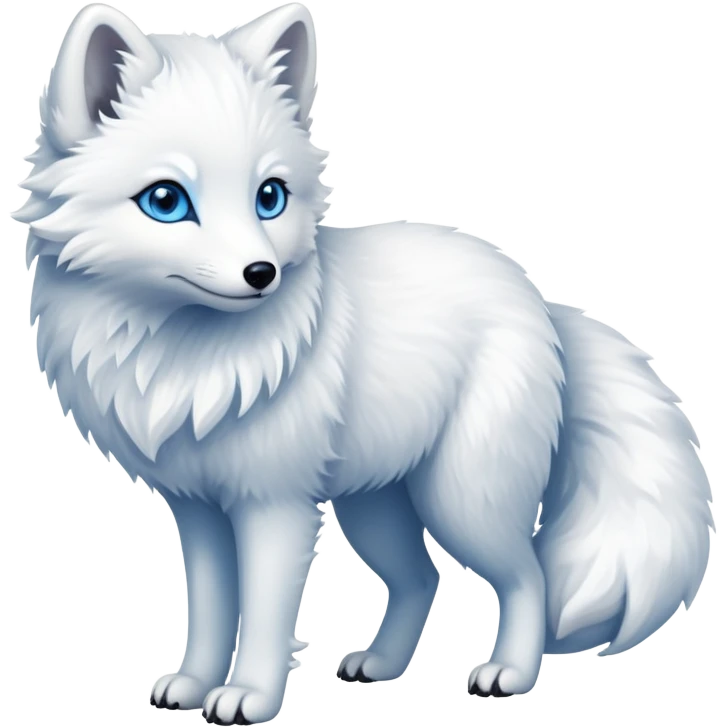 cinematic-arctic-fox-realistic-full-body-standing-emoji,-fluffy-tail-curled-slightly-around-its-paws,-thick-pure-white-fur-blending-into-the-snowy-landscape,-head-tilted-dramatically,-bright-blue-eyes-glistening-with-intelligence,-simplified-yet-realistic-focused-features,-highly-detailed,-glowing-with-an-almost-sarcastic-glow emoji