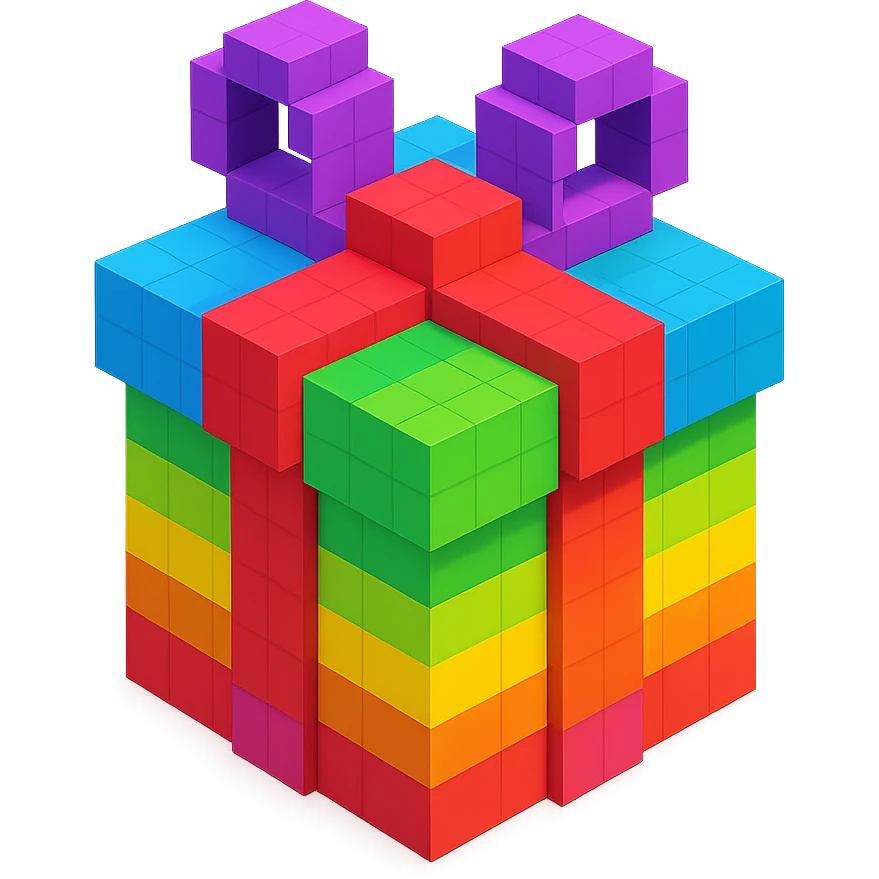 Rainbow gift emoji