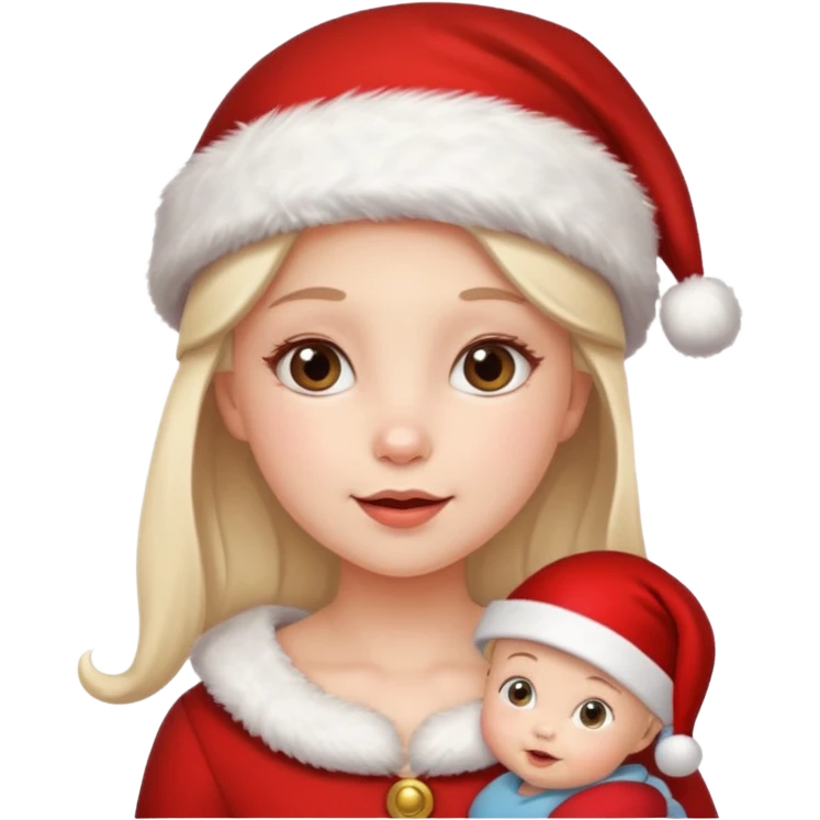 christmas girl with baby face emoji