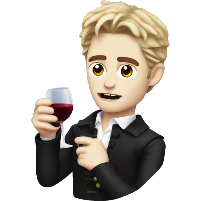 vampire edward cullen drinking wine emoji