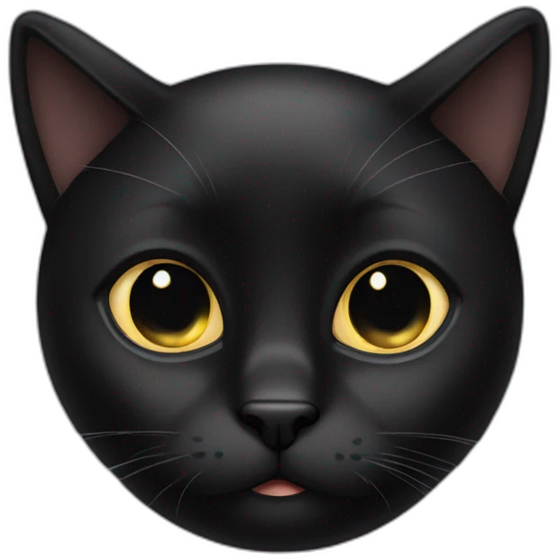 black cat huge sad eyes emoji