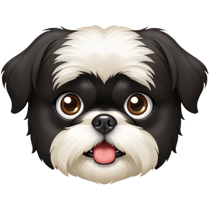 Shocked Black Shih Tzu emoji