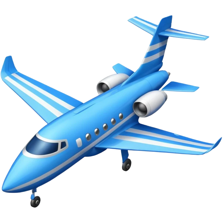A compact jet with a blue-striped body and angled wings, climbing upward with steady power.
 emoji