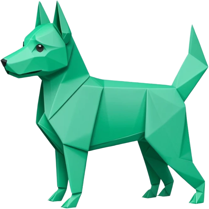 origami dog in color green mint rgb(168, 251, 211) emoji