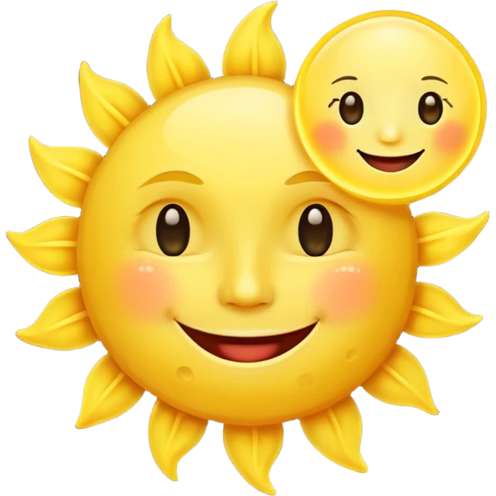  Gülen  ay  ve Gülen  güneş  emoji
