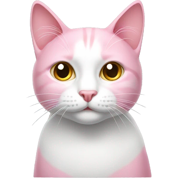 Pink and white cat  emoji