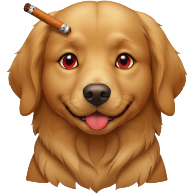 Dog smoking a blunt emoji