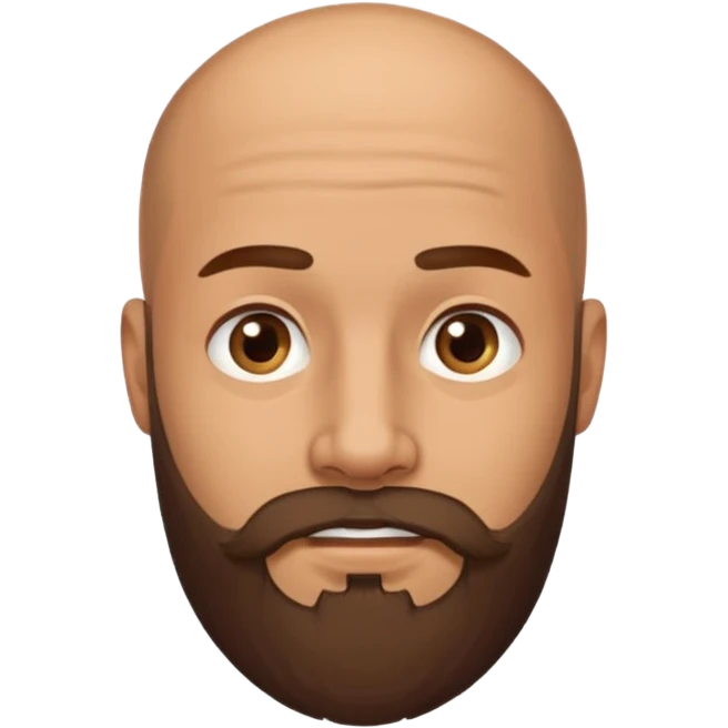 men without winkles with beard almost bald emoji