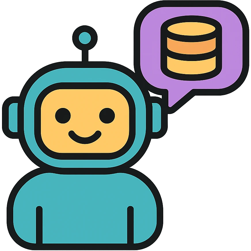 colored icon of an AI agent named NL2Cypher with a speech bubble and database symbol emoji