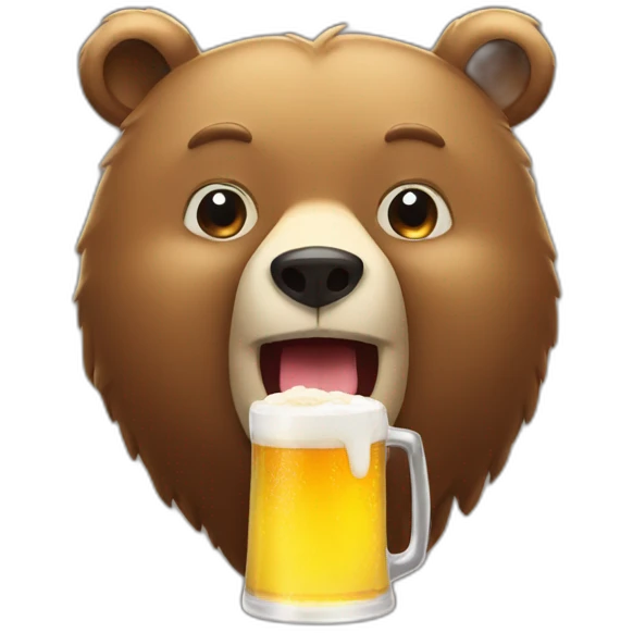 Bear drinking a beer emoji