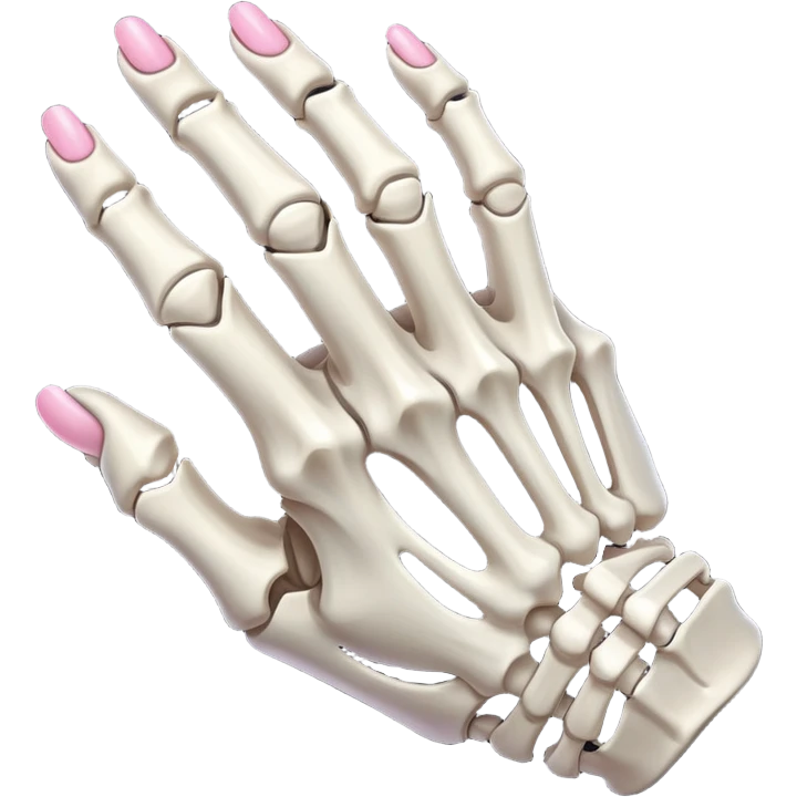 Skeleton hand with pinky and ring fingers folded inwards emoji