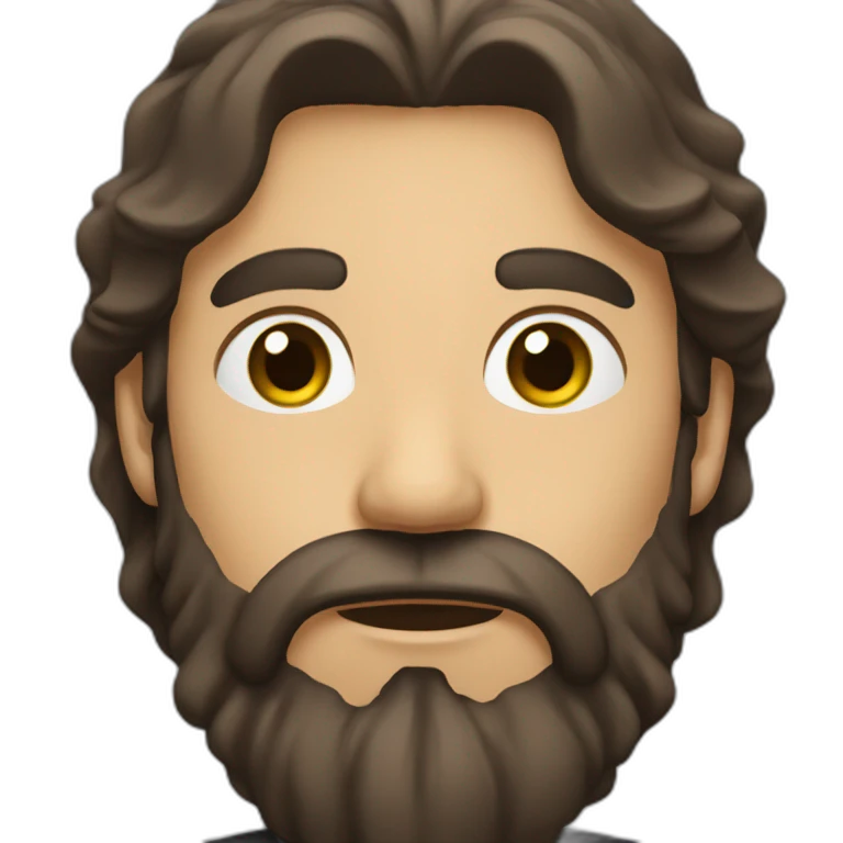 A man with microphone and long brown beard and dark hair emoji
