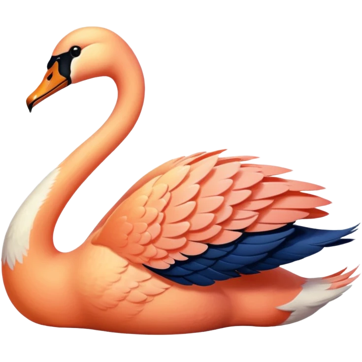 Peach colored swan emoji