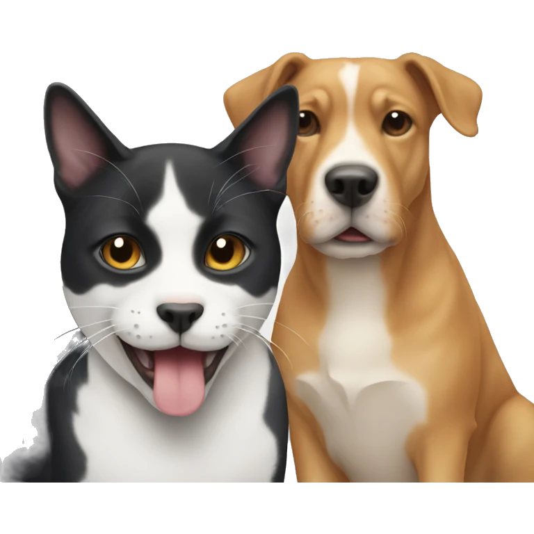 relation of cat and dog  emoji