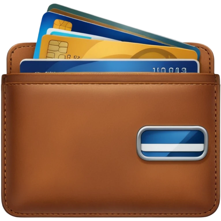 portefeuille marron avec pleins de billet et carte bancaire emoji