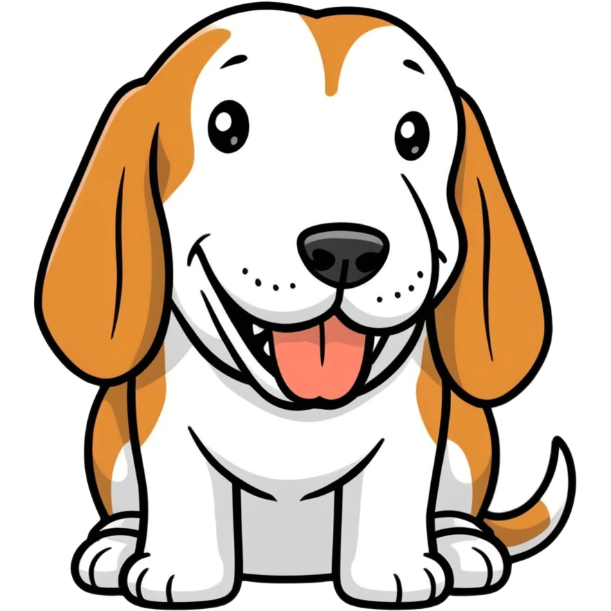 basset hound smiling with big teeth emoji