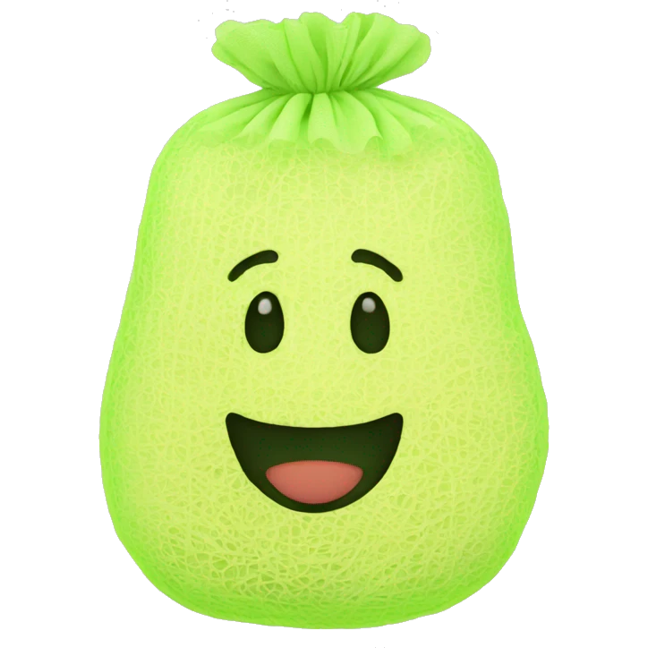 Synthetic mesh loofah emoji