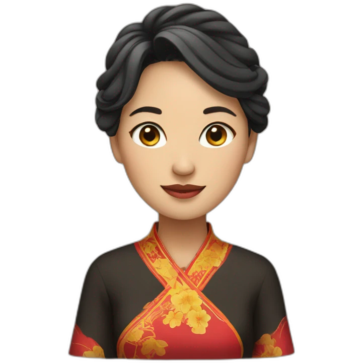Woman wearing tradional vietnam clothes emoji