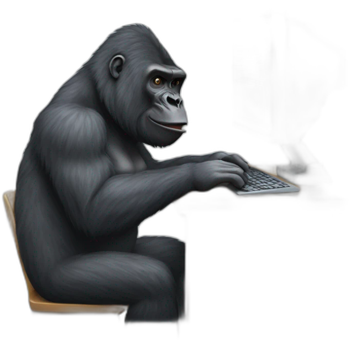 gorilla software engineer using a computer emoji
