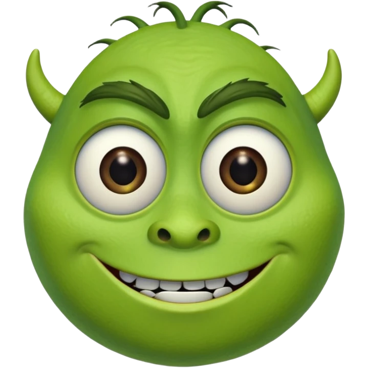 Mike Wazowski (with one eye) from the Monsters Inc. Pixar movie emoji