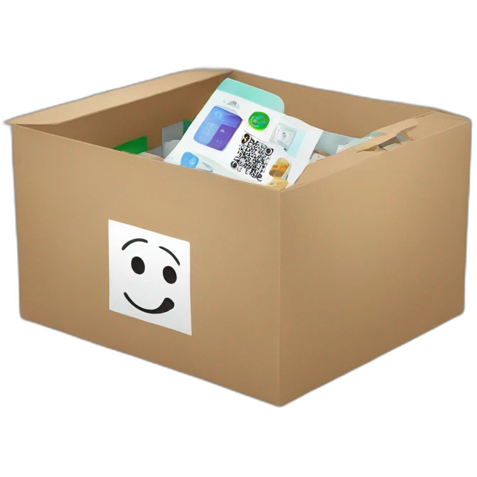 creates an open medicine box with a qr code emoji