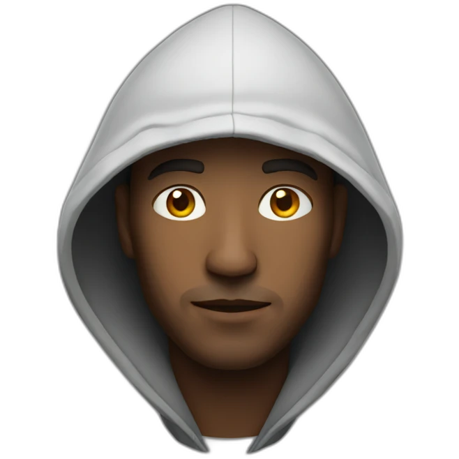 Man wearing a hood emoji