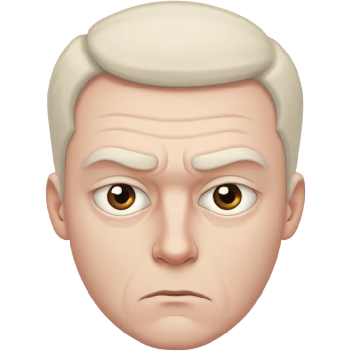 a white man with a suspicious look emoji