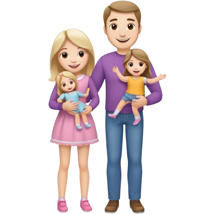 father and daughter playing doll full body emoji