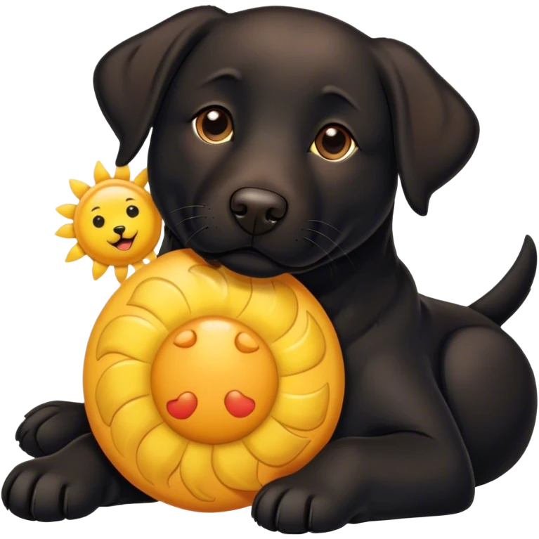 Black Labrador retriever mix sun basking emoji