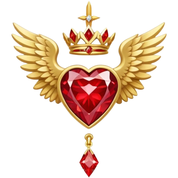 holy emblem with white wings and red diamond in the middle emoji