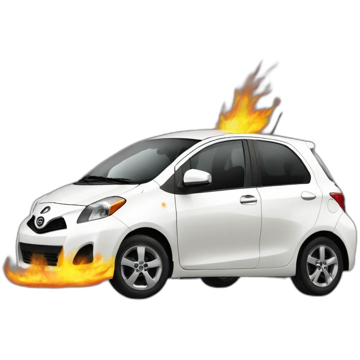 Gr Yaris whit fire in the exaust emoji