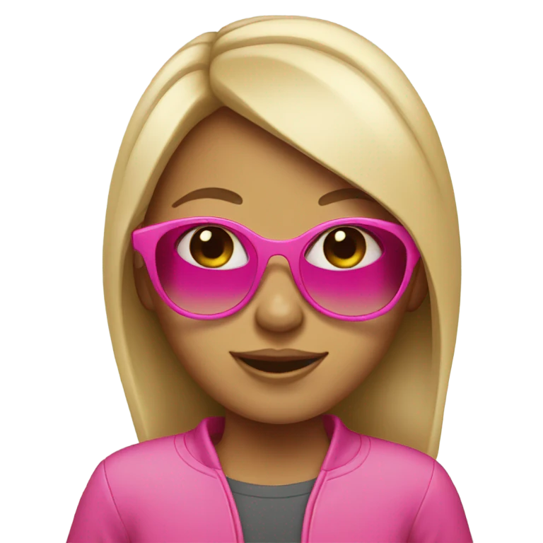 Girl whit sunglasses pinks  emoji