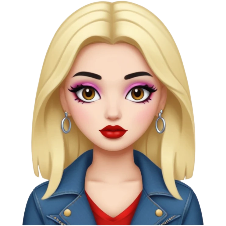 Boujy baddie best friends, fair skin, trendy heavy makeup emoji
