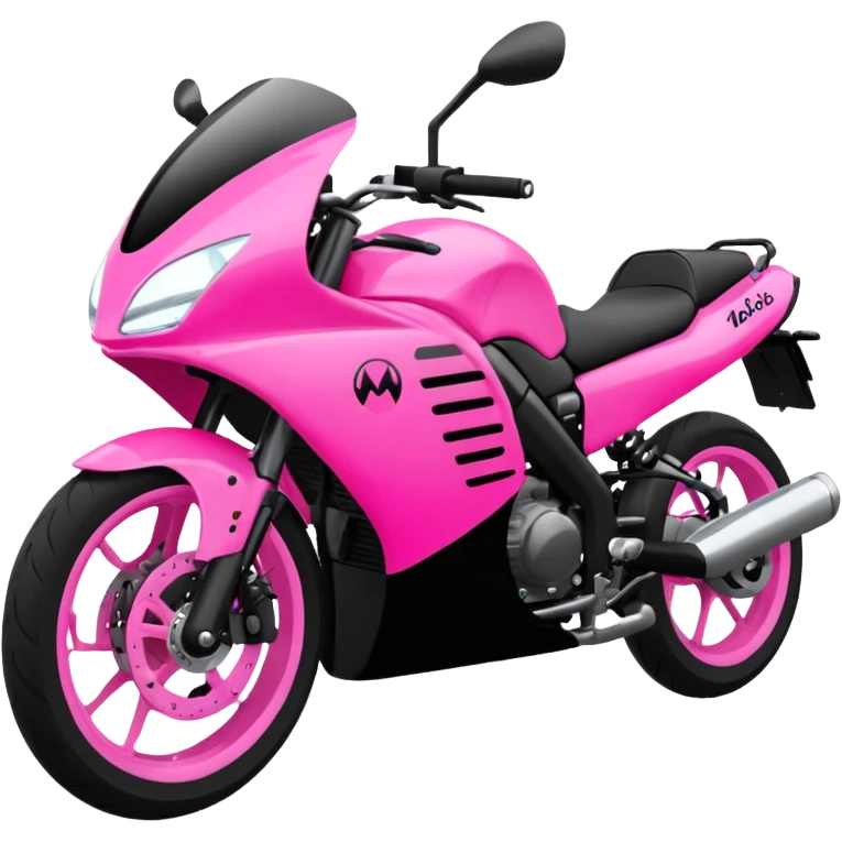 moto sportiva con scritta nera e solo avanti rosa fluorescente  emoji