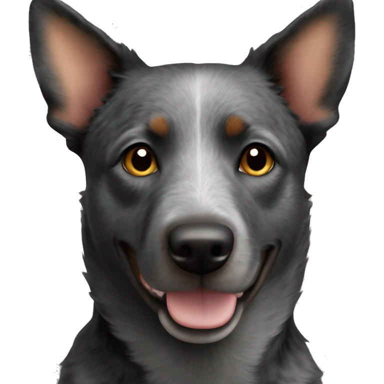 Dark colored Australian cattle dog emoji