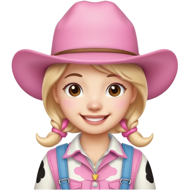 Pink kawaii cow girly emoji