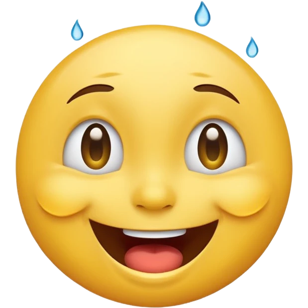 Emoji, yellow round laughing tilted head face with tears of fun emoji