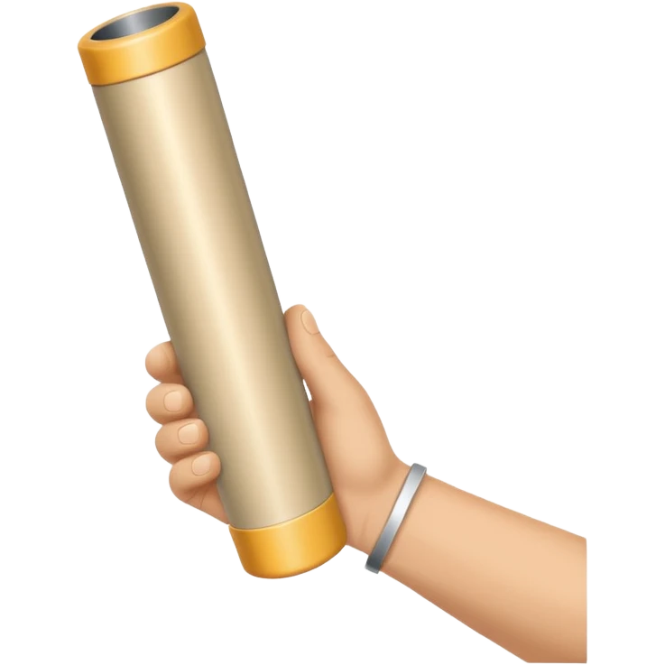 a beige skin colored hand holding a cylindrical tube, no sleeves, no clothes emoji