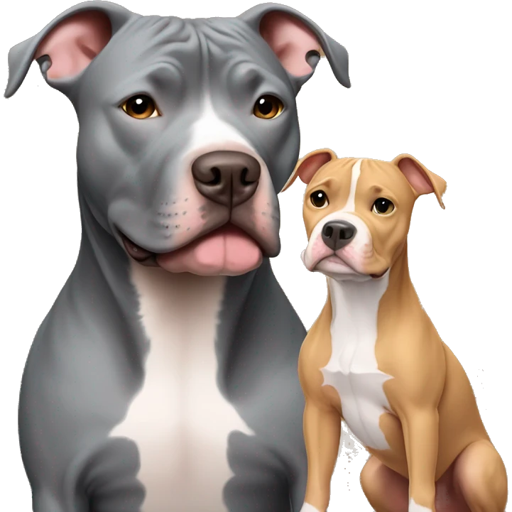 gray pitbull and tan pitbull emoji