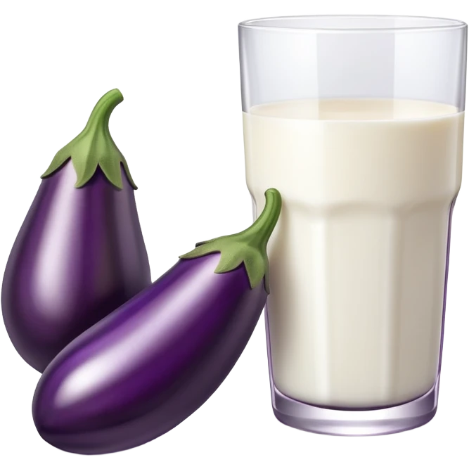 Aubergine avec du lait emoji