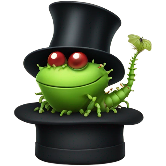 Flytrap wearing a top hat  emoji