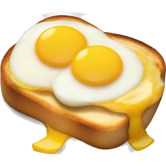 Sunnyside up eggs on toast emoji