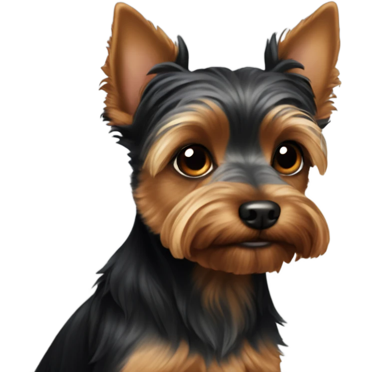 Mainly Black dog with brown eyebrows Yorkshire-terrier/Yorky emoji