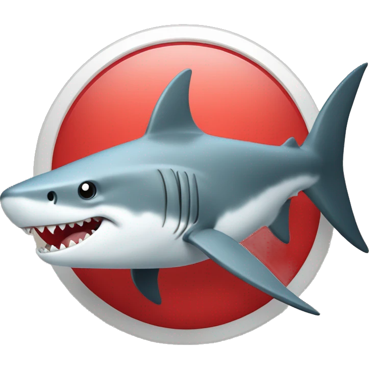 Tiburón rojo y blanco  emoji