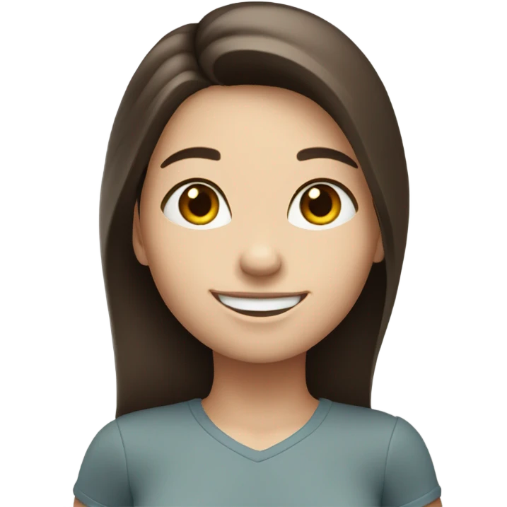 Brunette white girl waving emoji