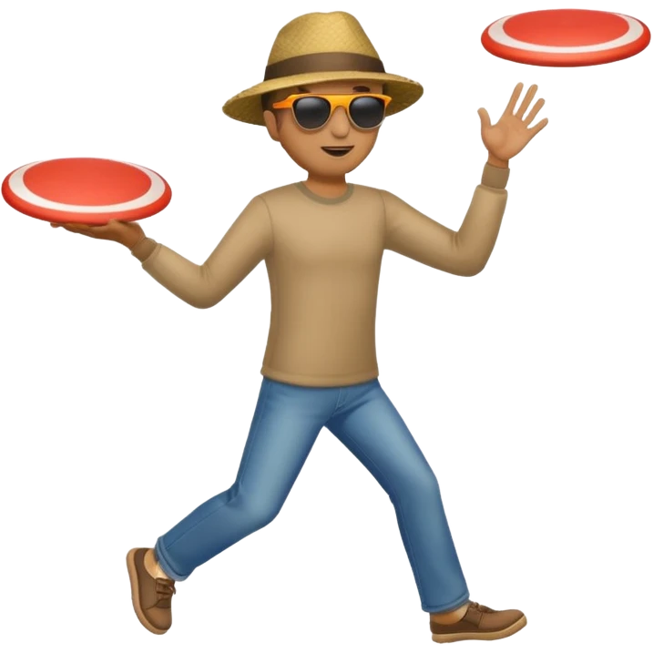 Man throwing a frisbee to the right, full body emoji