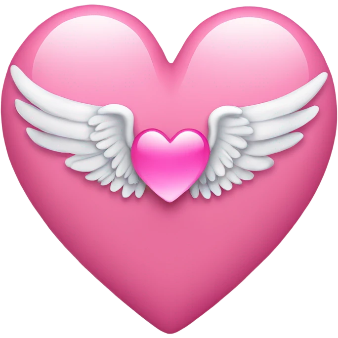 A pink heart with angel wings  emoji